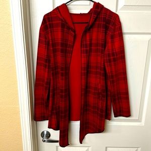 Size M - Cool hoodie - flannel in red and black